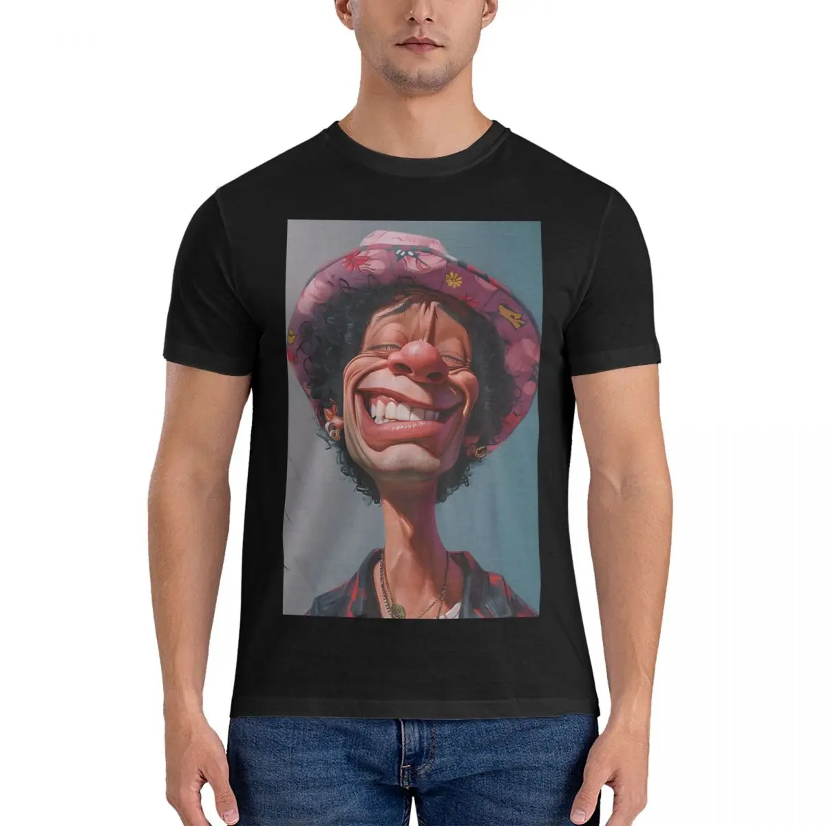 Funny Caricature 10K T-Shirt for Men Crew Neck Cotton T Shirt Bruno Mars Short Sleeve Tees Printing Clothes