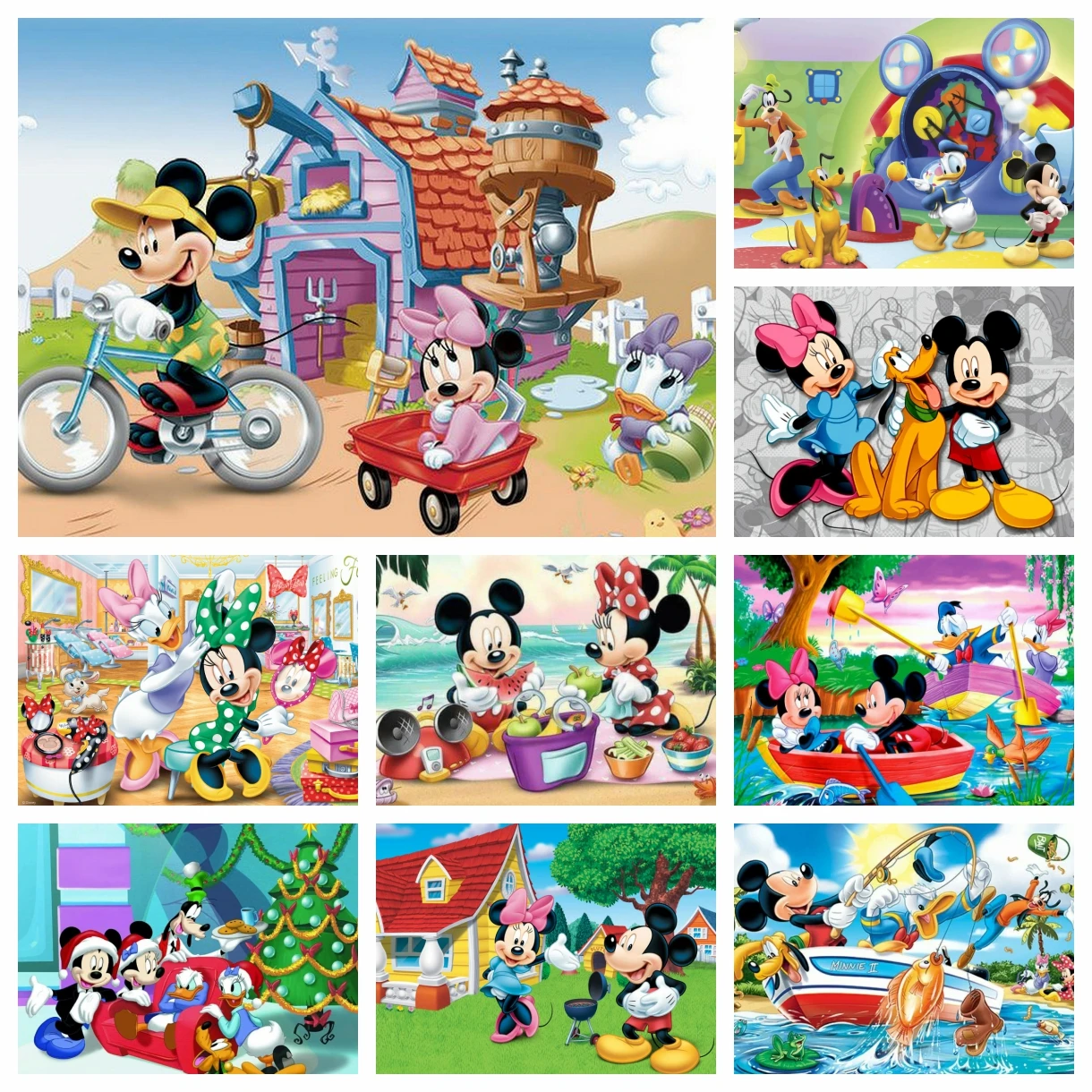 

Disney DIY 5D алмазная живопись персонажи мультфильмов мозаика Микки Минни и друзья вышивка крестиком украшение дома