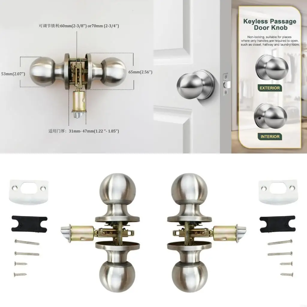 Strong Interior Door Keyless Access Easy Mounting Reversible Rotation Alloy Construction For Pantries Basements Closets
