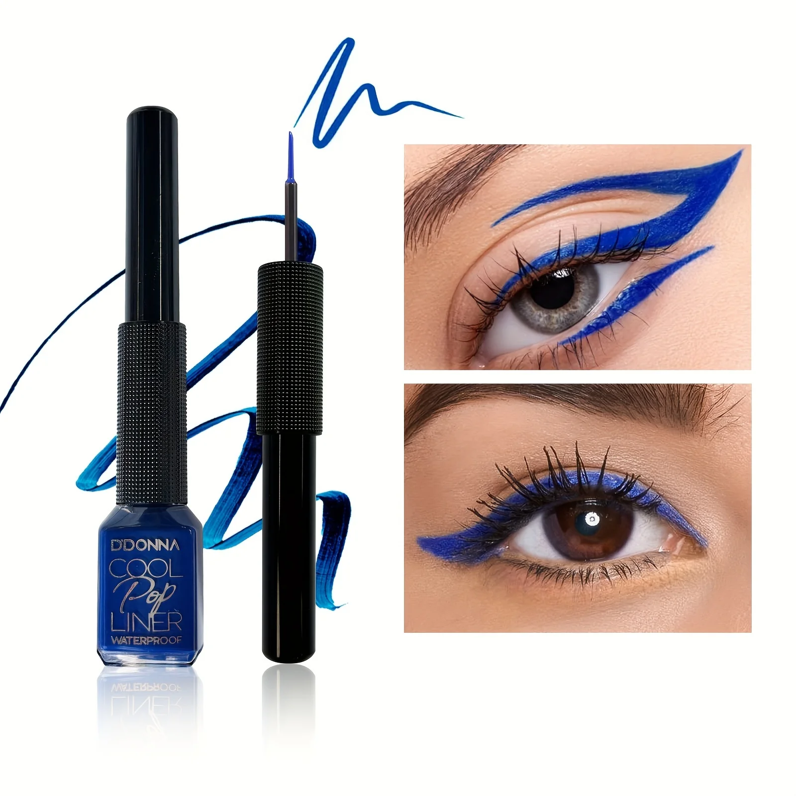 Blue Liquid Eyeliner, Highly Pigmented And Waterproof Eyeliner, For Intense Eye Definition, 24-Hour Durable, Matte Aquamarine