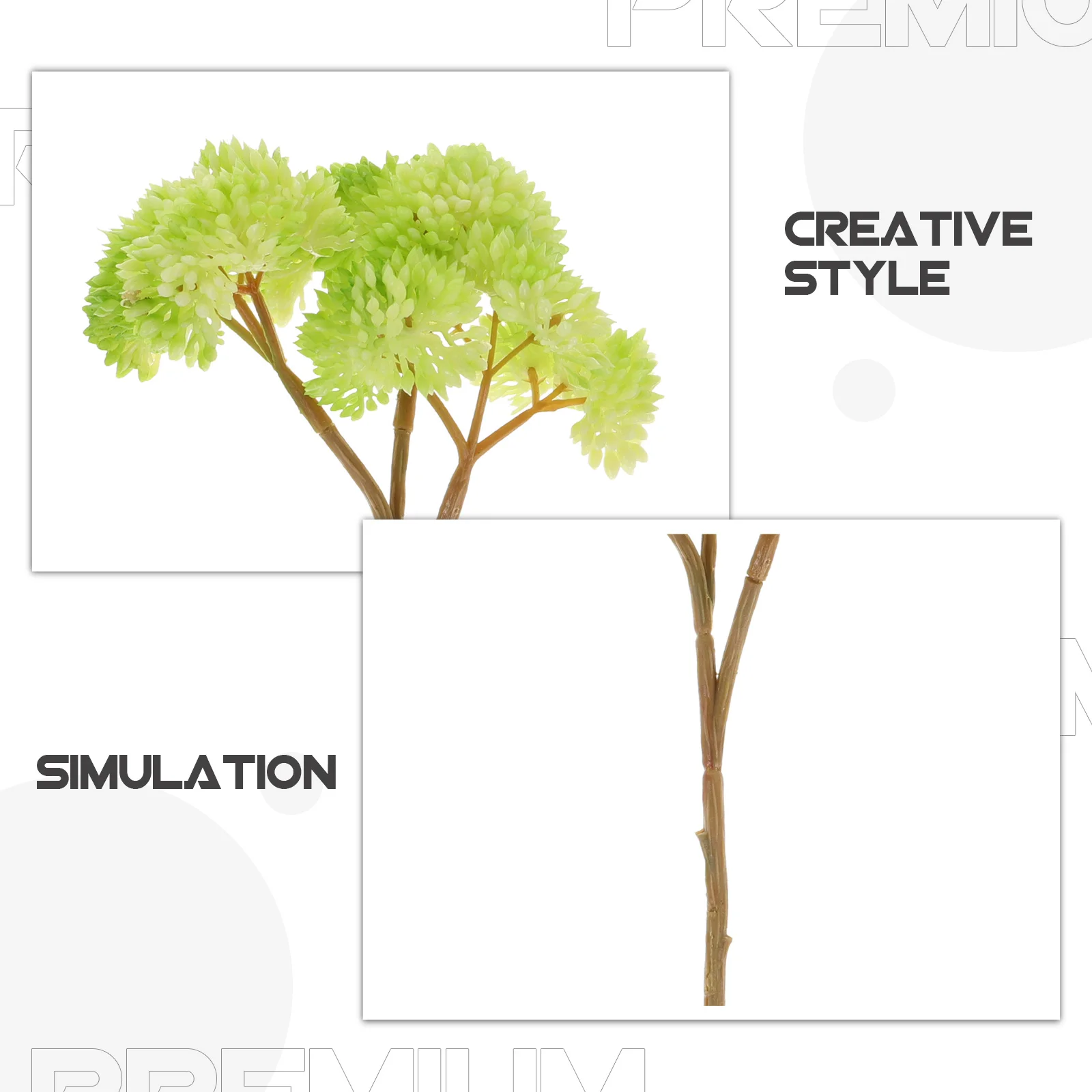 نباتات عصارية صناعية واقعية غير بوعاء سيقان خضراء صغيرة لديكور المنزل الداخلي والخارجي ترتيب إكليل قطعة مركزية للحديقة
