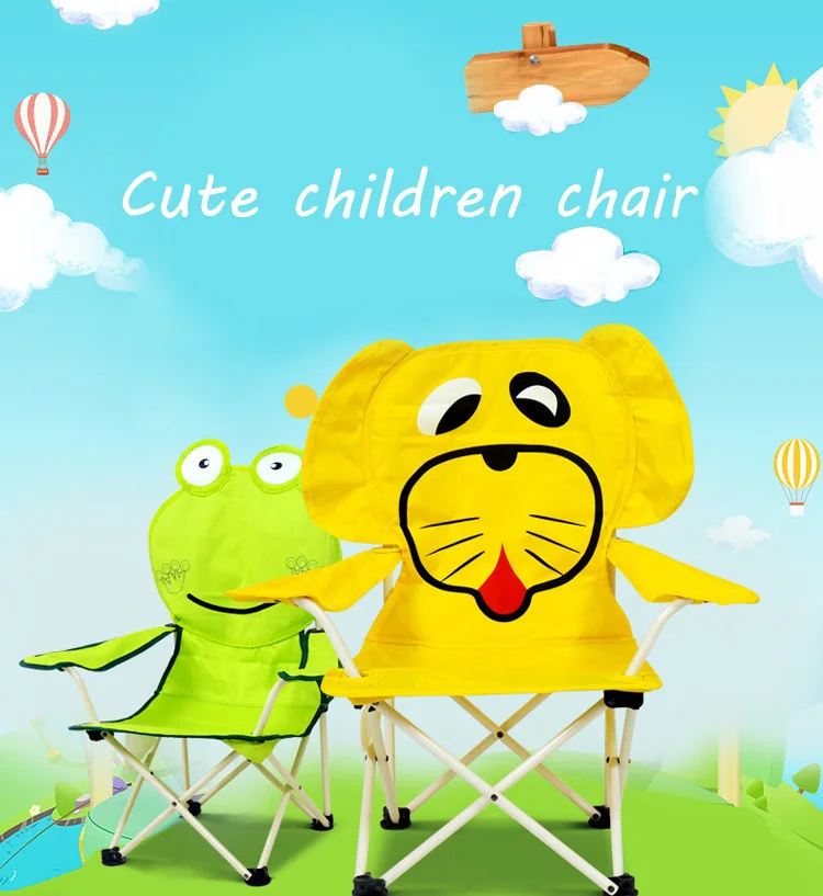 Kid's Outdoor 600D Oxford Cute Cartoon Children Folding Camping Arm Chair