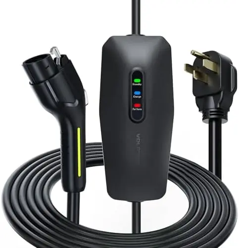 

Зарядное устройство для электромобилей уровня 2, 32А, 7кВт, с кабелем 20 футов, адаптером NEMA 14-50, портативное зарядное устройство 240В для всех электромобилей SAE J1772