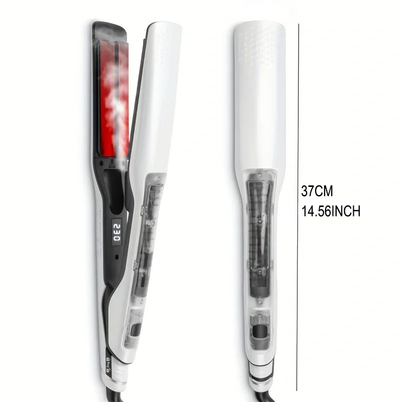 مكواة فرد الشعر بالبخار المهنية الكهربائية السيراميك واسعة الشعر الشباك الحديد المسطح لوحات الشعر شاشة الكريستال السائل مشط ساخن استقامة