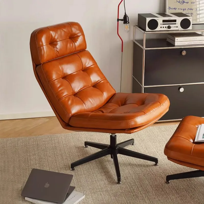 

Nordic light luxury Bauhaus single sofa home living room rotatable leisure chair Harburg chair leather sofa