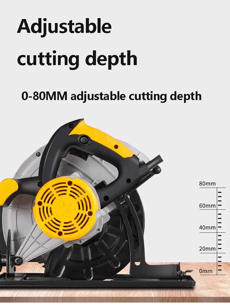 Invertable Electric Circular Saw 12 Inches 0-45 ° Adjustable Woodworking Cutting Machine