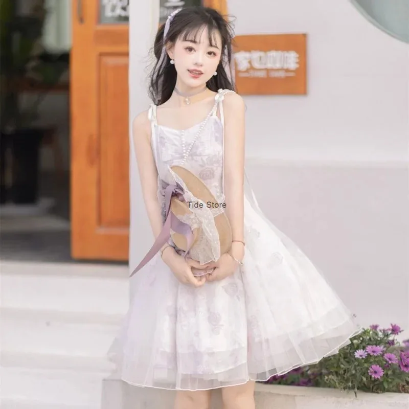 ss23 [استنشاق الورد] منتج جديد للربيع/الصيف على الطراز الصيني عنصر هان تحسين تنورة هانفو لوليتا فساتين خرافية