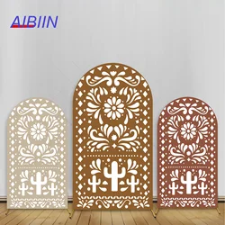Brown Beige Red Cielito Lindo Arch Backdrop Cover Mexican Cactus Flower Kids Baby Shower Party Decor Birthday Cake Background