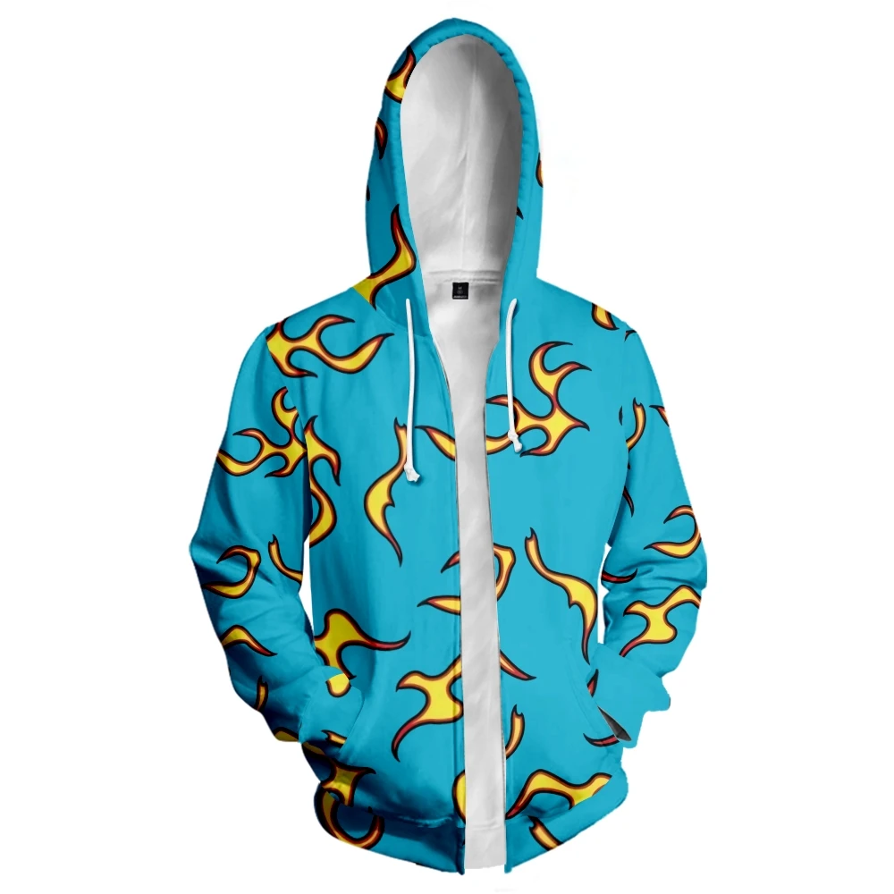 Coat 3D Print Cartoon Red and Yellow Flame Hoodie Men Women Long Sleeve Cosplay Costume Men Jacket Sweatshirts
