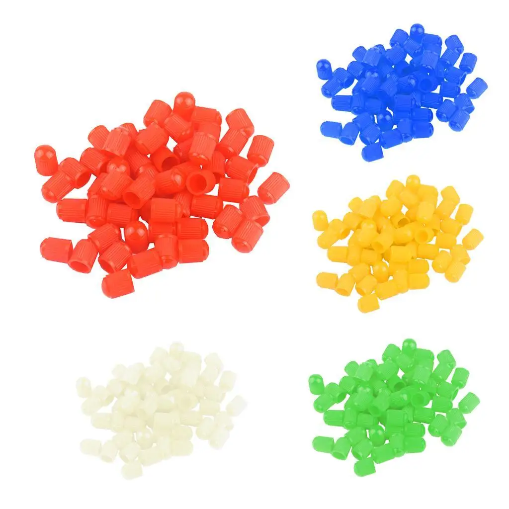 100x Plastic Car Bike Motorcycle Truck wheel Tire Valve Stem Caps HOT Yellow