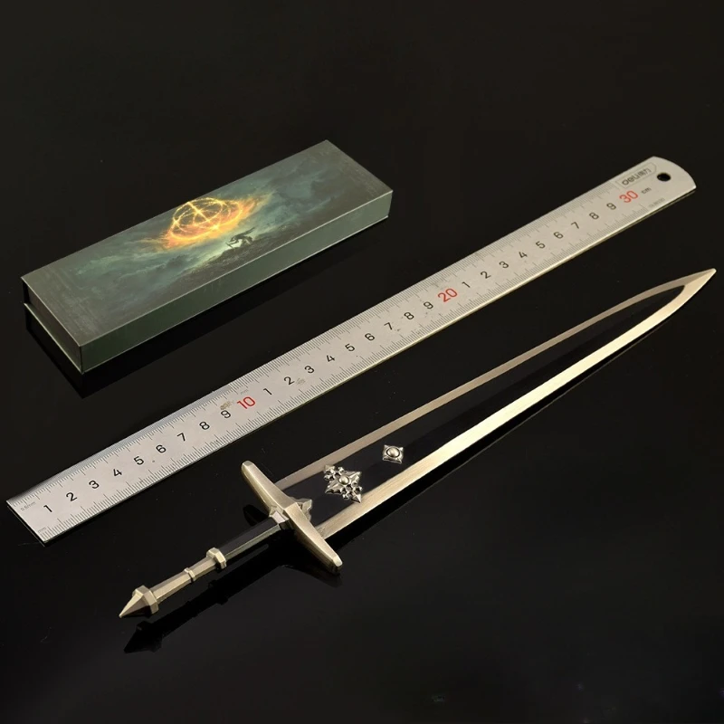 30 سنتيمتر/11.81in Eldenn سجن لون Greatsword هدية صندوق طبعة لعبة الأجهزة الطرفية الحرف المعدنية نماذج الأسلحة سطح المكتب زخرفة الأولاد اللعب