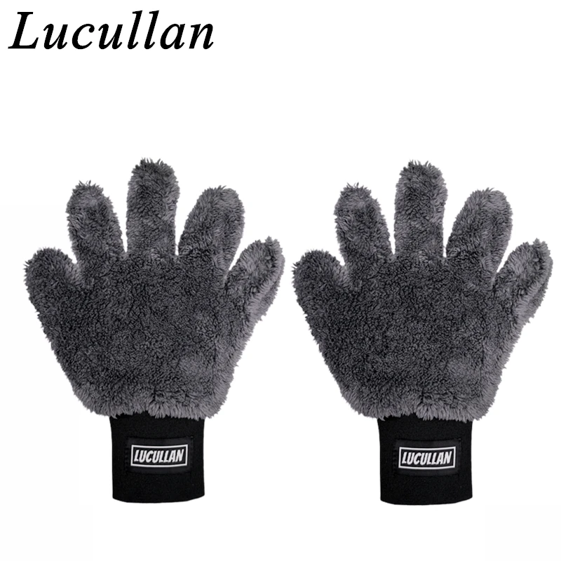 Lucullan Doppelseitiger 5-Finger-Handschuh aus Mikrofaser, superweich, kratzfrei, Flexibilität, entspricht jede Form