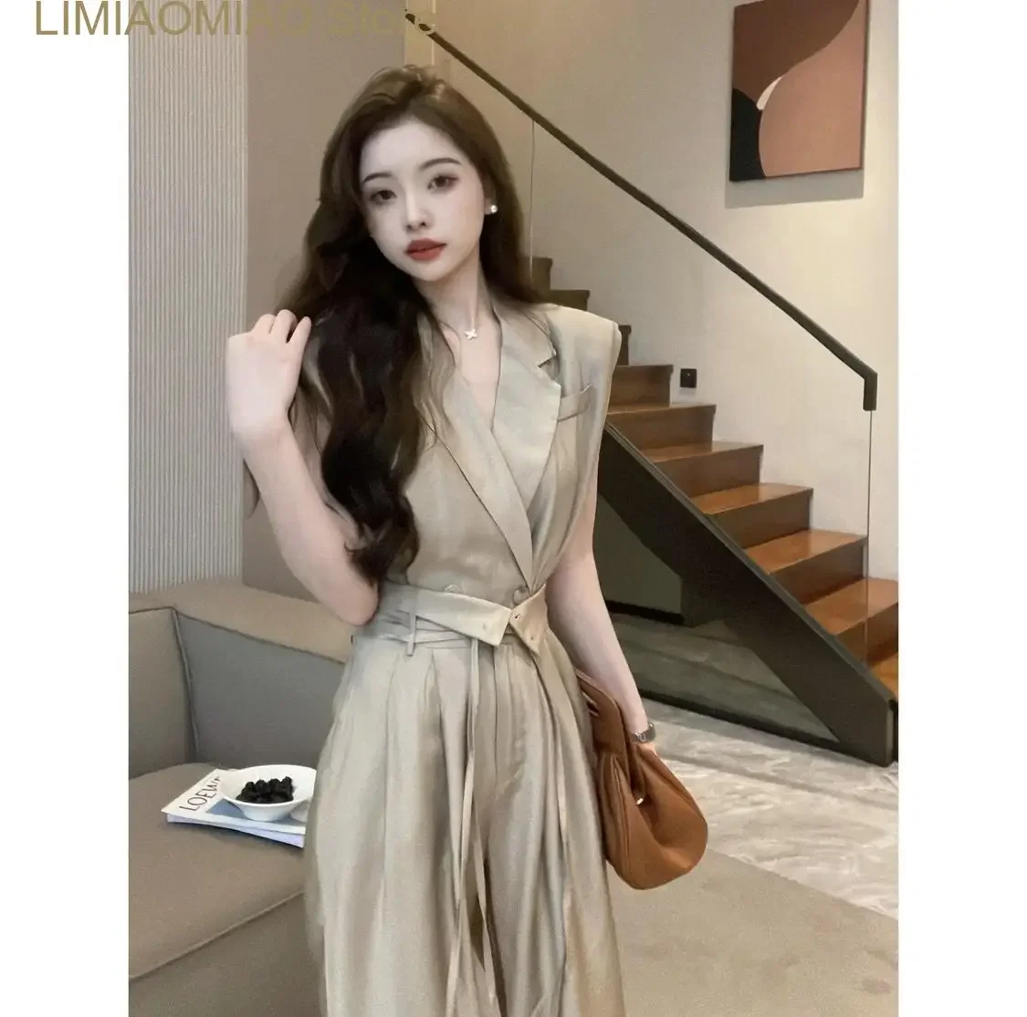 仕事に行くツーピースの女性用スーツ,オフィスセット,韓国風,デザイン,夏のファッション,新しい