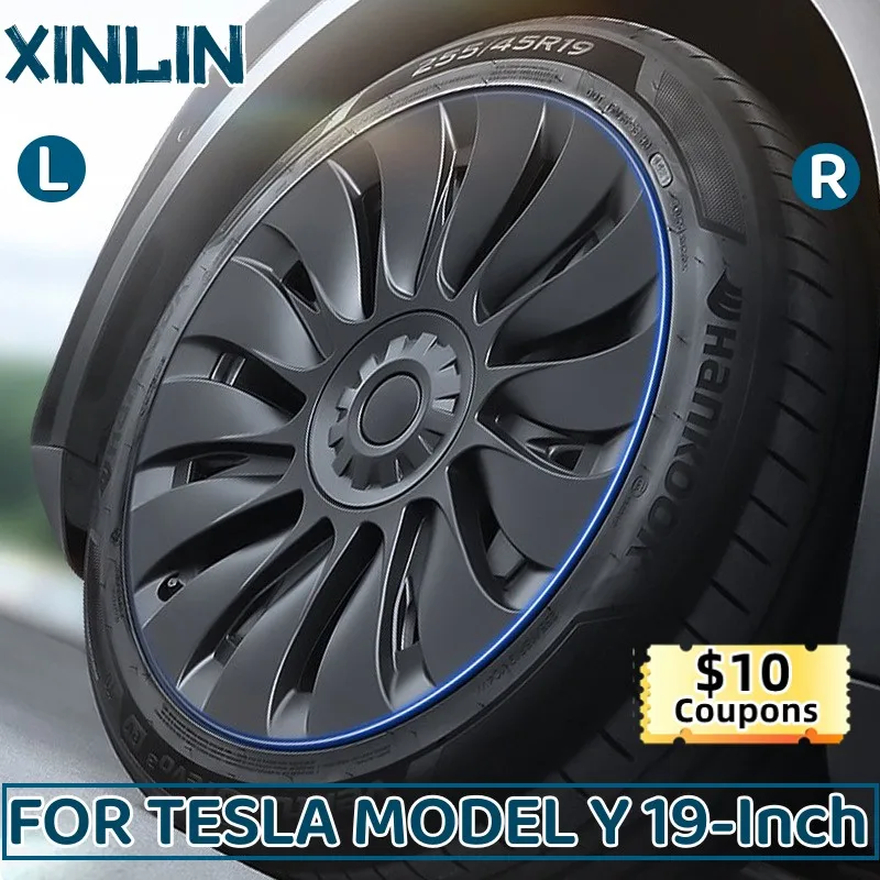 

4PCS Wheel Caps for Tesla Model Y 2018-2024 19 Inch Automobile Replacement Performance Hub Caps Full Rim Cover Accessories