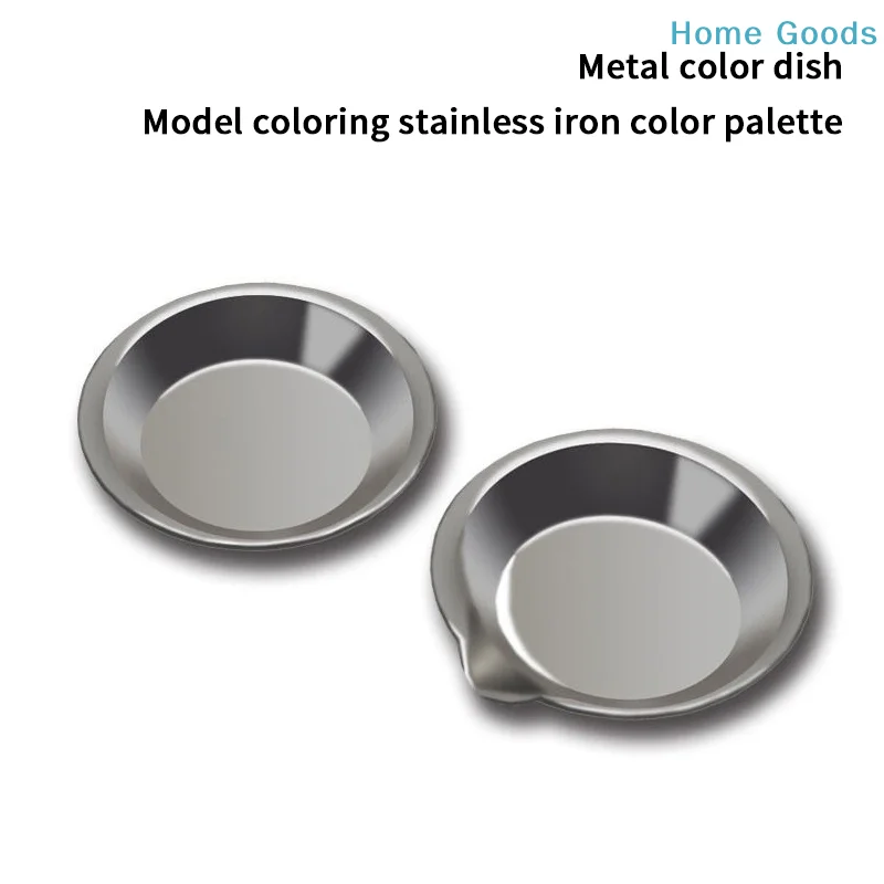 preferred10Pcs Makeup Palette Stainless Steel Small Round Paint Tray Artist Watercolours Paint Mixing Palette Tray For Artist view 3