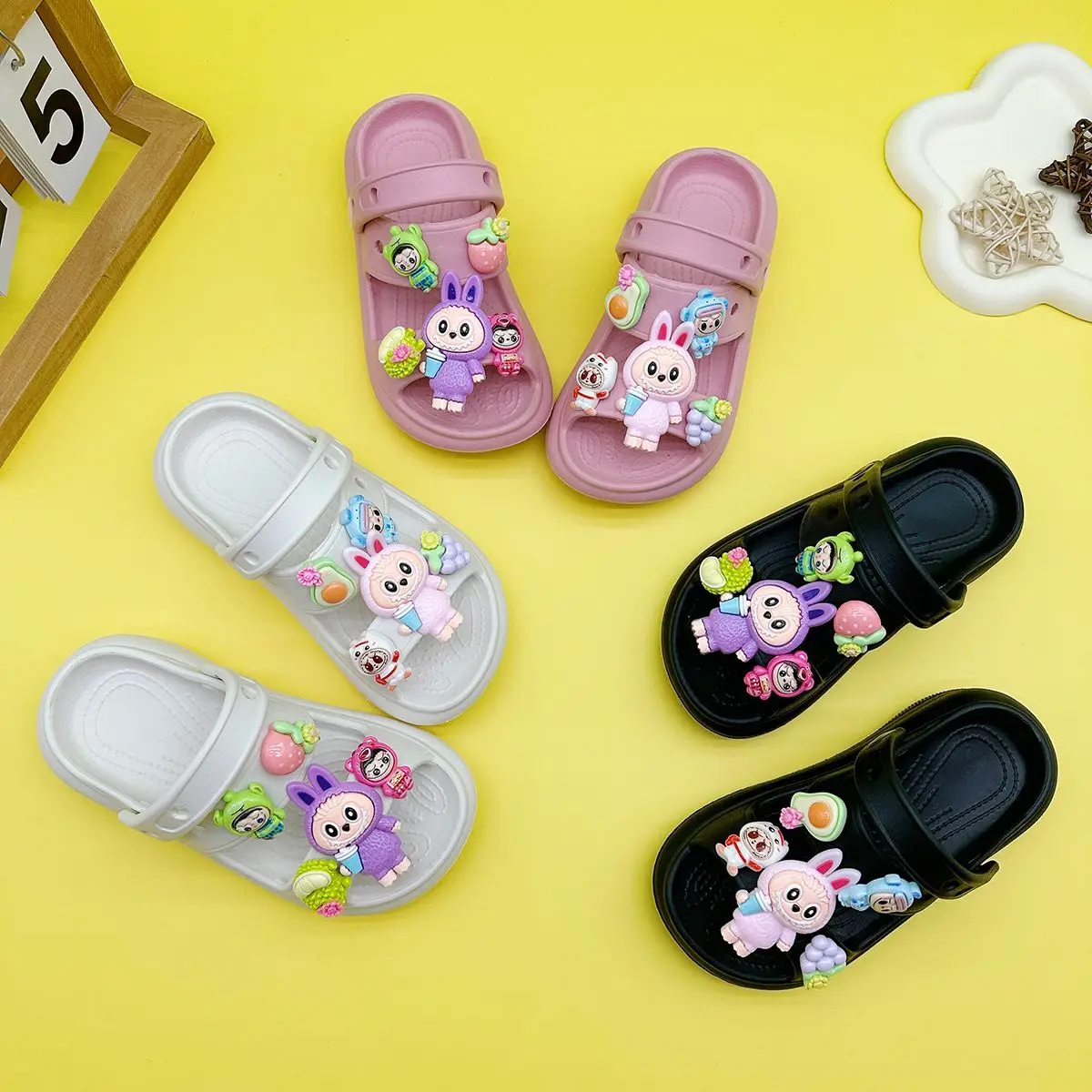 

10pcs /set New Labubu Shoes Accessories Kawaii Anime Character for Children's Cartoon Shoe Charms Decoration Shoesflower Gifts