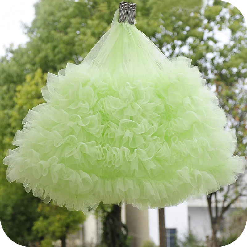1M Pink White Blue Baby Puff Skirt Fabric 3D Mesh Pleated Ruffled Tulle Trim Girl Dress Doll Clothes Sewing Lace Diy Craft New
