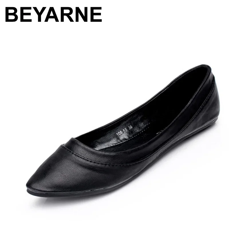 BEYARNE Womens Flats Women Casual Shoes Moccasins Shoes Woman Slip On Pointed Toe Flat Shoes zapatos planos mujer scarpe