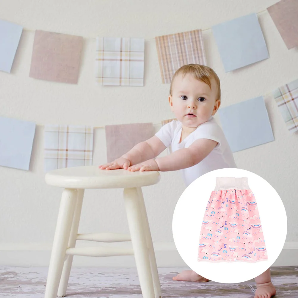 

1 pc Waterproof Diaper Skirts High Waist Leakproof Training Pants Pure Cotton Breathable Non-Slip Machine Washable Portable For