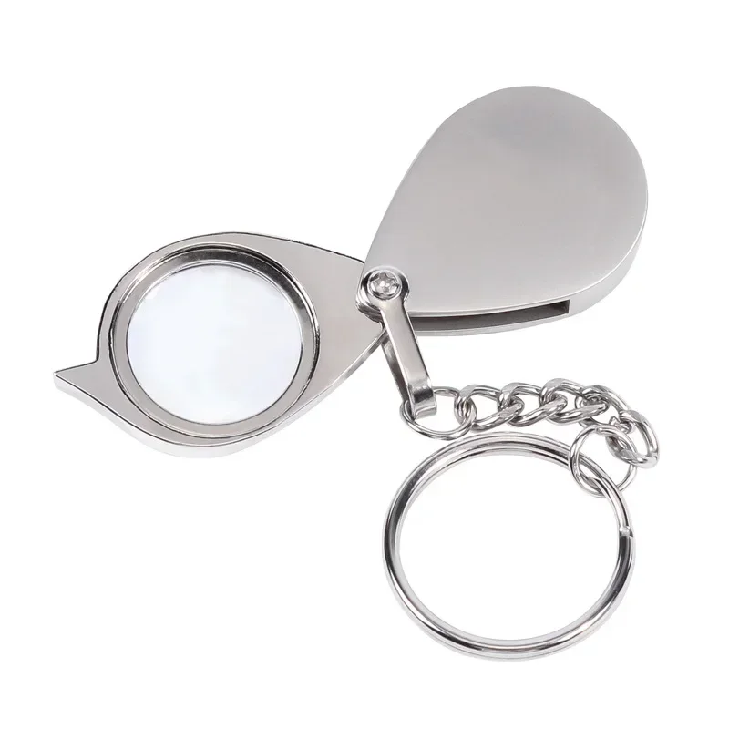 

10X Pocket Magnifying Glass Mini Jewelers Loupe Magnifier Keychain Jewelers Loop for Reading Science Jewelry Hobbies Books Coins