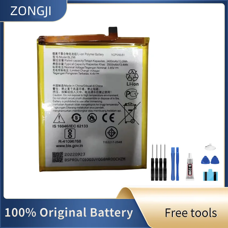 ZONGJI New Compatible Battery For S5Pro S5 Pro GT L58041 L58091 BL 298 3500mAh BL298 Replacement Phone Batteries+Free Tools