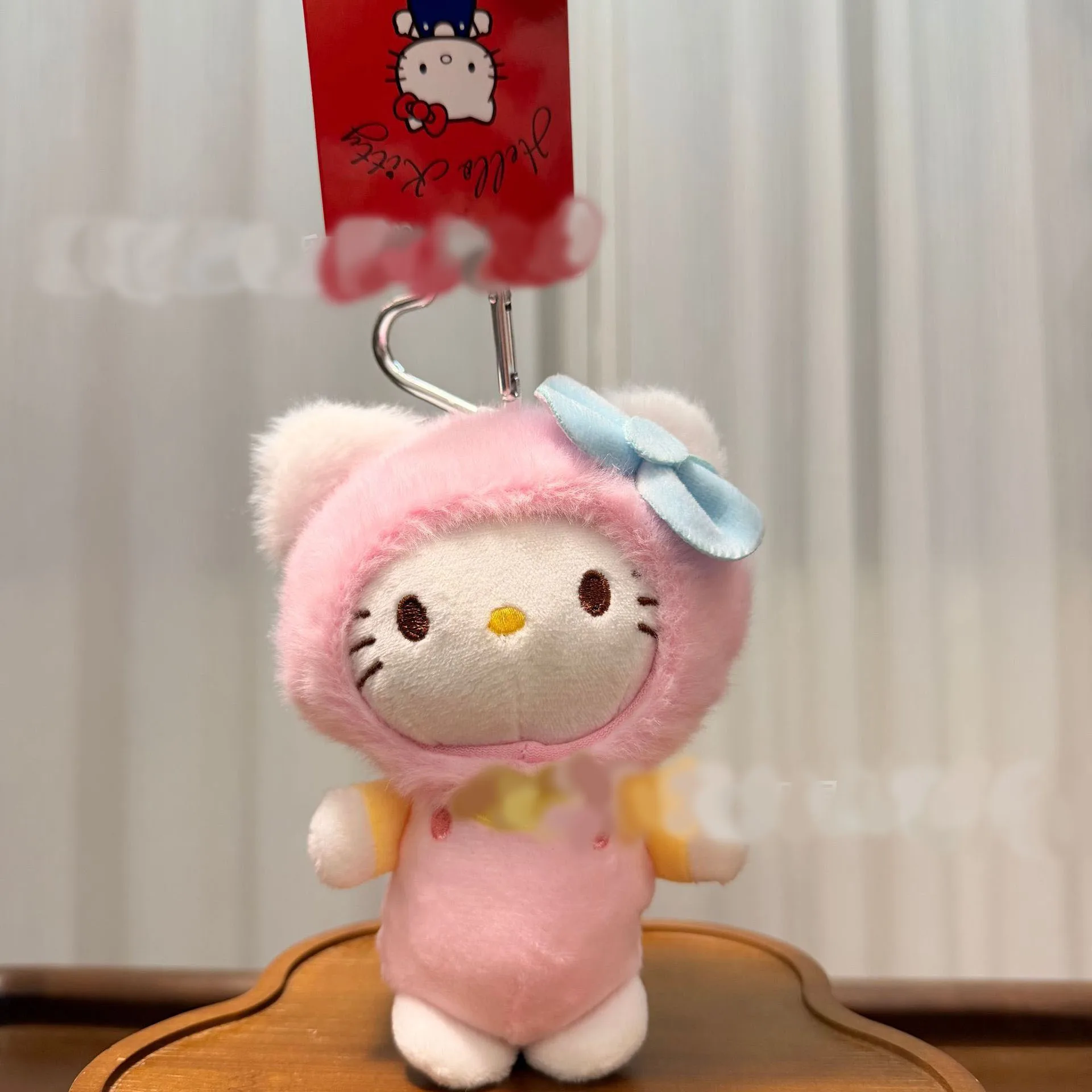 Niedlicher Hello Kitty Plüsch-Schlüsselanhänger, Stirnband, Taschenanhänger, Puppe, kleiner Anhänger, Figur, Geschenkanhänger