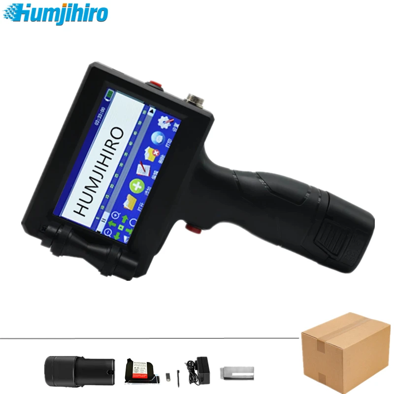 HUMJIHIRO 12.7mm/25.4mm Unencrypted Handheld Inkjet Printer Variable QR Barcode Logo Expiry Date Portable Thermal Inkjet Printer