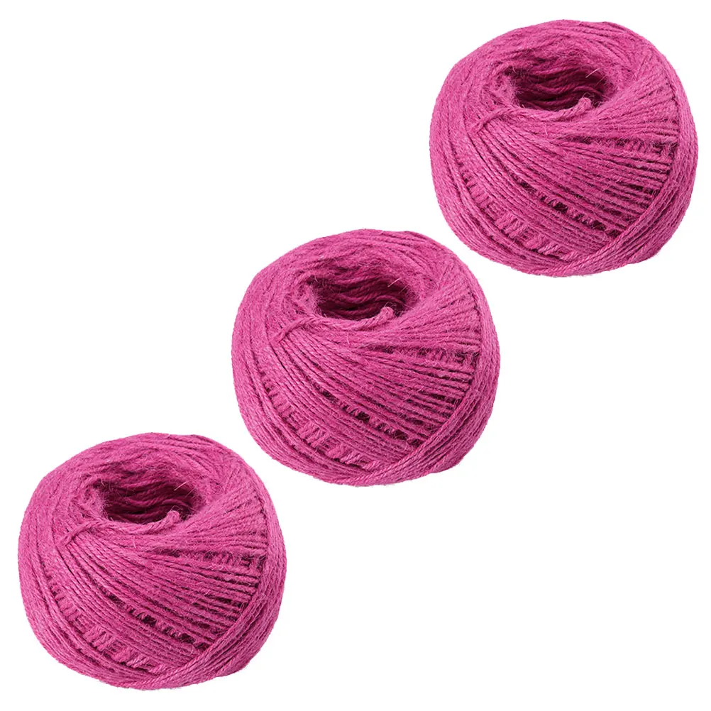 3 pçs corda de cânhamo para presentes fita fio juta colorido rosado artesanato adequado diy com famílias e amigos