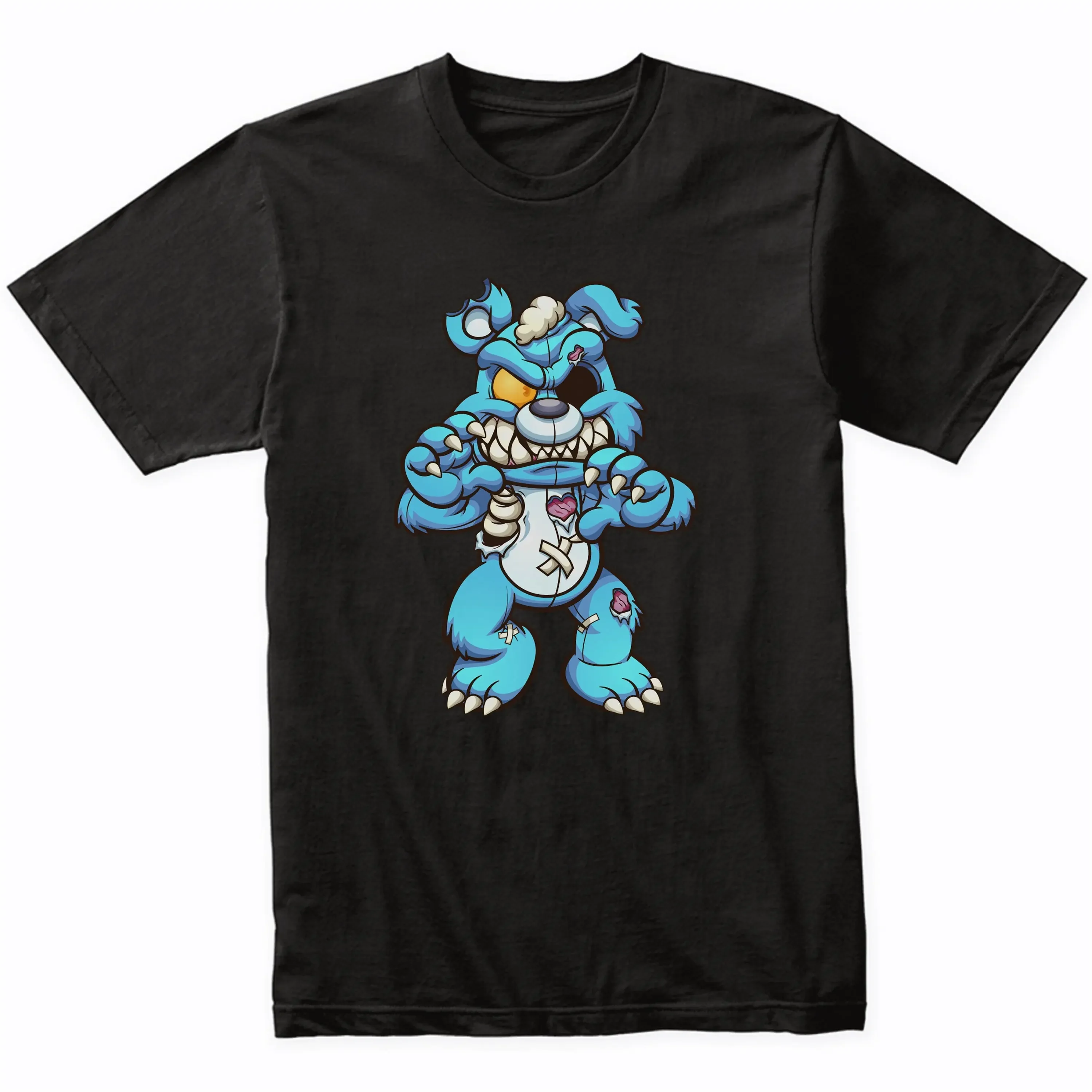 Psycho Blue Teddy Bear Evil Demented Deranged T Shirt Halloween Unique Horror For Men