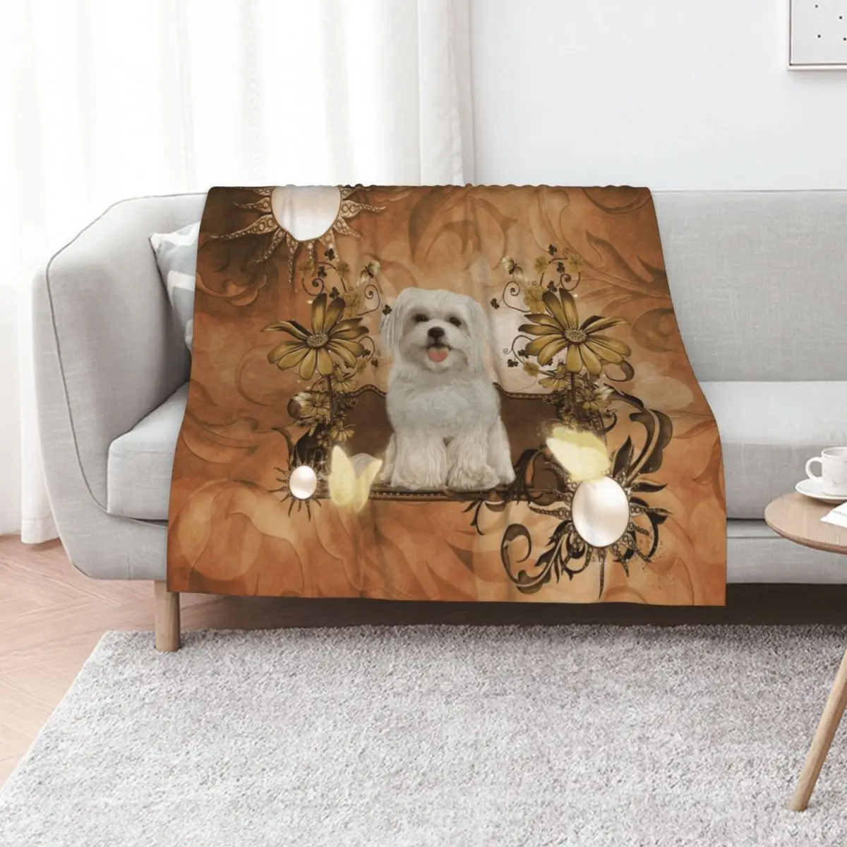 Cute maltese puppy Throw Blanket Sofas christmas gifts anime Luxury Designer Decoratives for babies Blankets