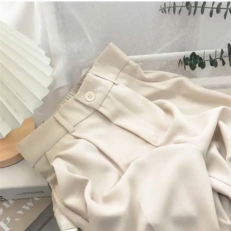 Suit Pants Women's 2025 Spring and Autumn New Design Sense Niche High Waist Loose and Thin Straight Wide Leg Casual Pants