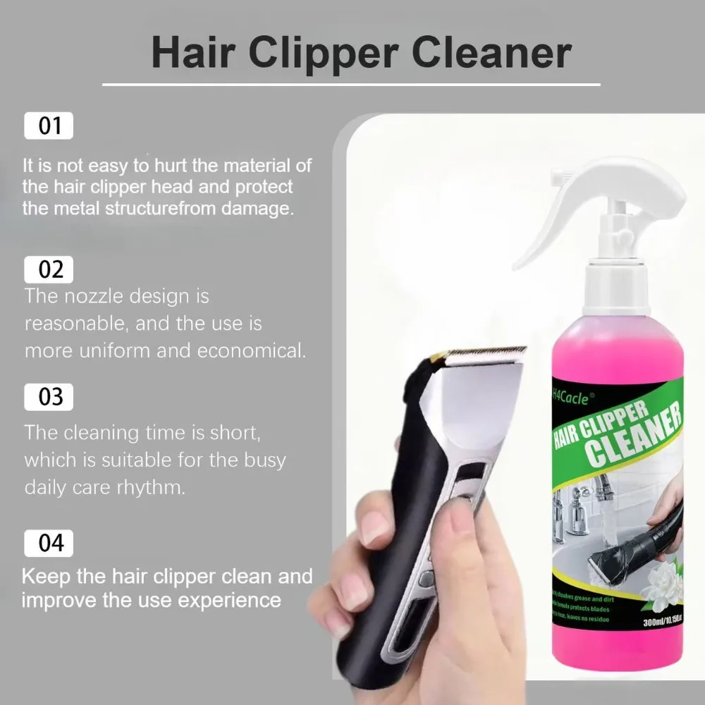Limpiador y mantenimiento de cortadora de cabello, limpiador de afeitadora, limpieza rápida, eliminación de manchas y olores de aceite, aroma de jazmín, prevención de óxido