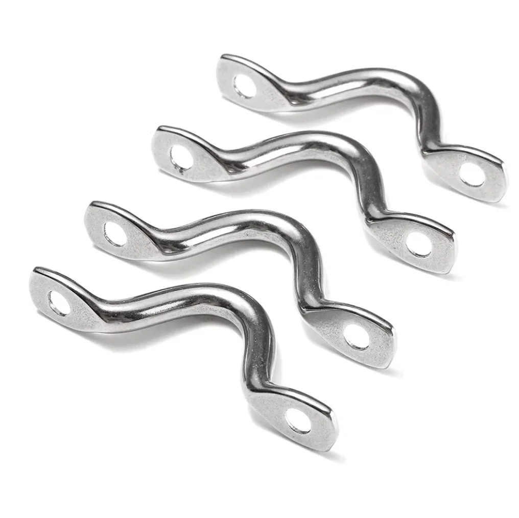4pcs Handle 5mm Stainless Steel Wire Eye Strap Boat Marine Tie Down Fender Hook Canopy Engines Accessories 316 Stainless Steel