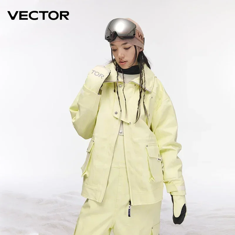 VECTOR Cowboy Ski Jacket Women Man Fashion Ski Jacket Thickened Thermal Insulation Waterproof Windproof Equipment Sport