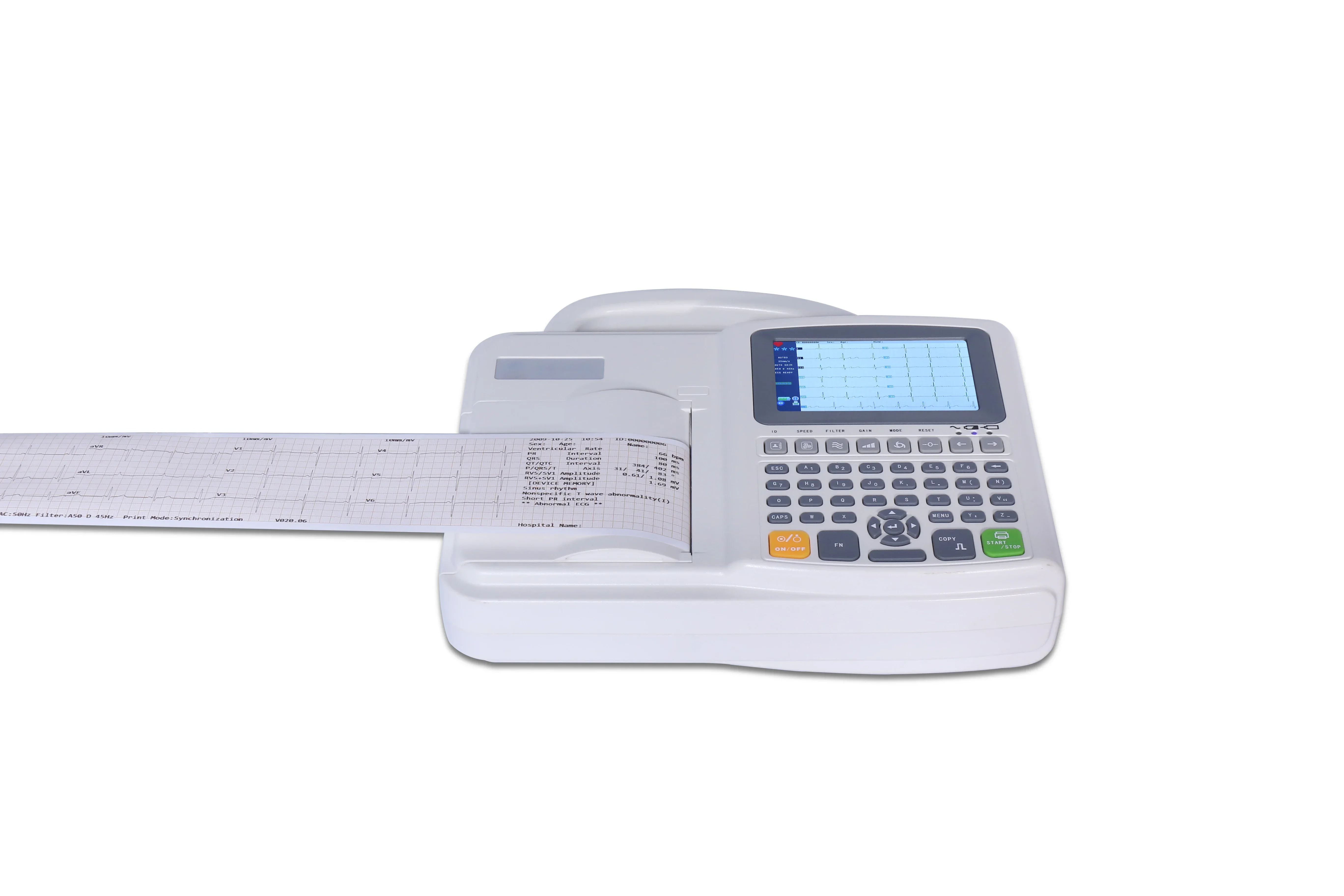 Human Or Animal Digital 3 Channel 12 Leads ECG/EKG Machine Electrocardiograph