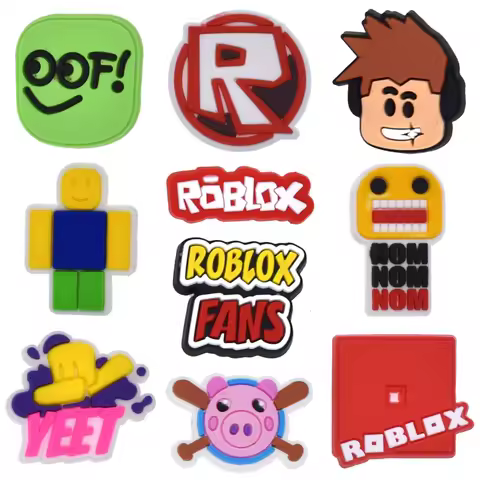 Best Seller Roblox Creativity Cartoon Silicone Decoration Accessorie Kids Birthday Gift 10 Pcs/set