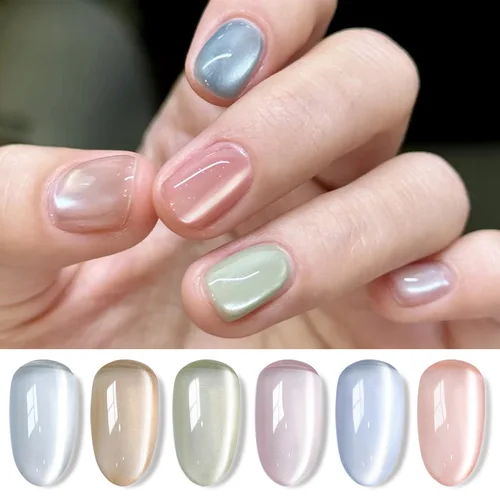 Imagen 2 del producto BORN PRETTY 6 botellas 7ml flores de jazmín gato Gel magnético verano azul rosa desnudo cristal gelatina remojo UV Gel barniz para decoración de uñas