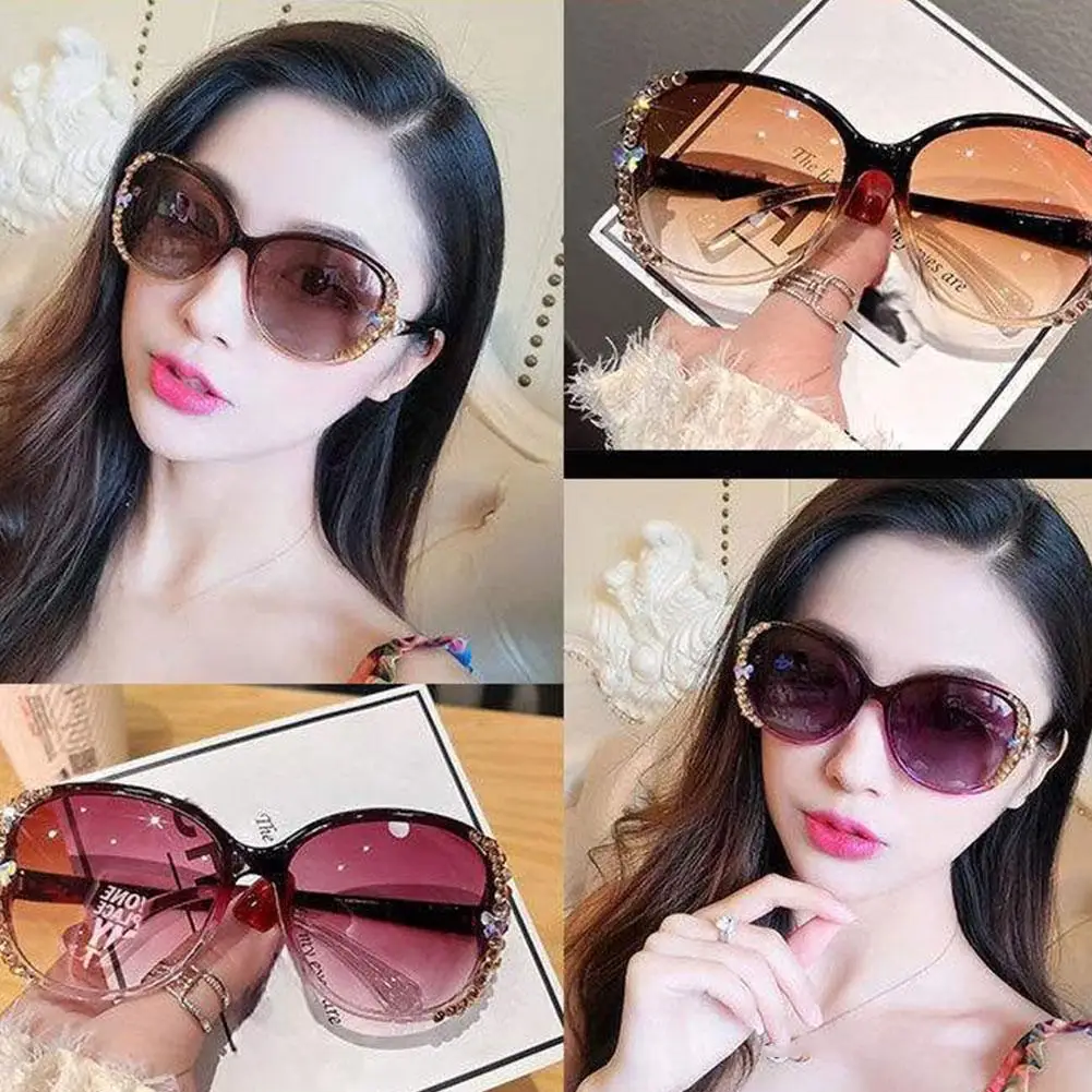 2025 новые модные роскошные женские солнцезащитные очки, блестящие защитные очки, солнцезащитное стекло со стразами, женские градиентные линзы UV400 L0Y1