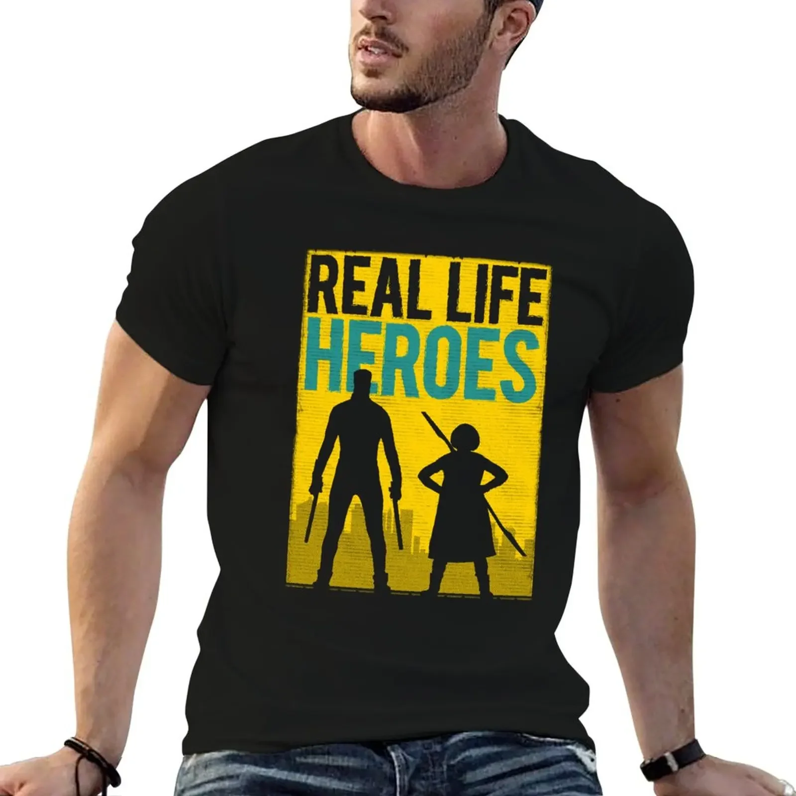 Real Life Heroes (V.1) T-Shirt Blouse Aesthetic clothing sports fans cotton graphic tees heavyweight t shirts for men