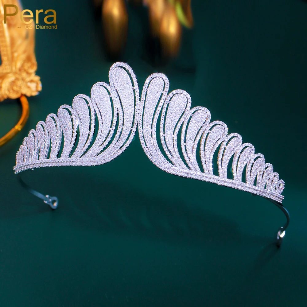 Pera Gorgeous Bridal Big Crown Tiaras Crystal Queen Headbands Wedding Evening Dress Jewelry for Women Hairwear Accessories H033