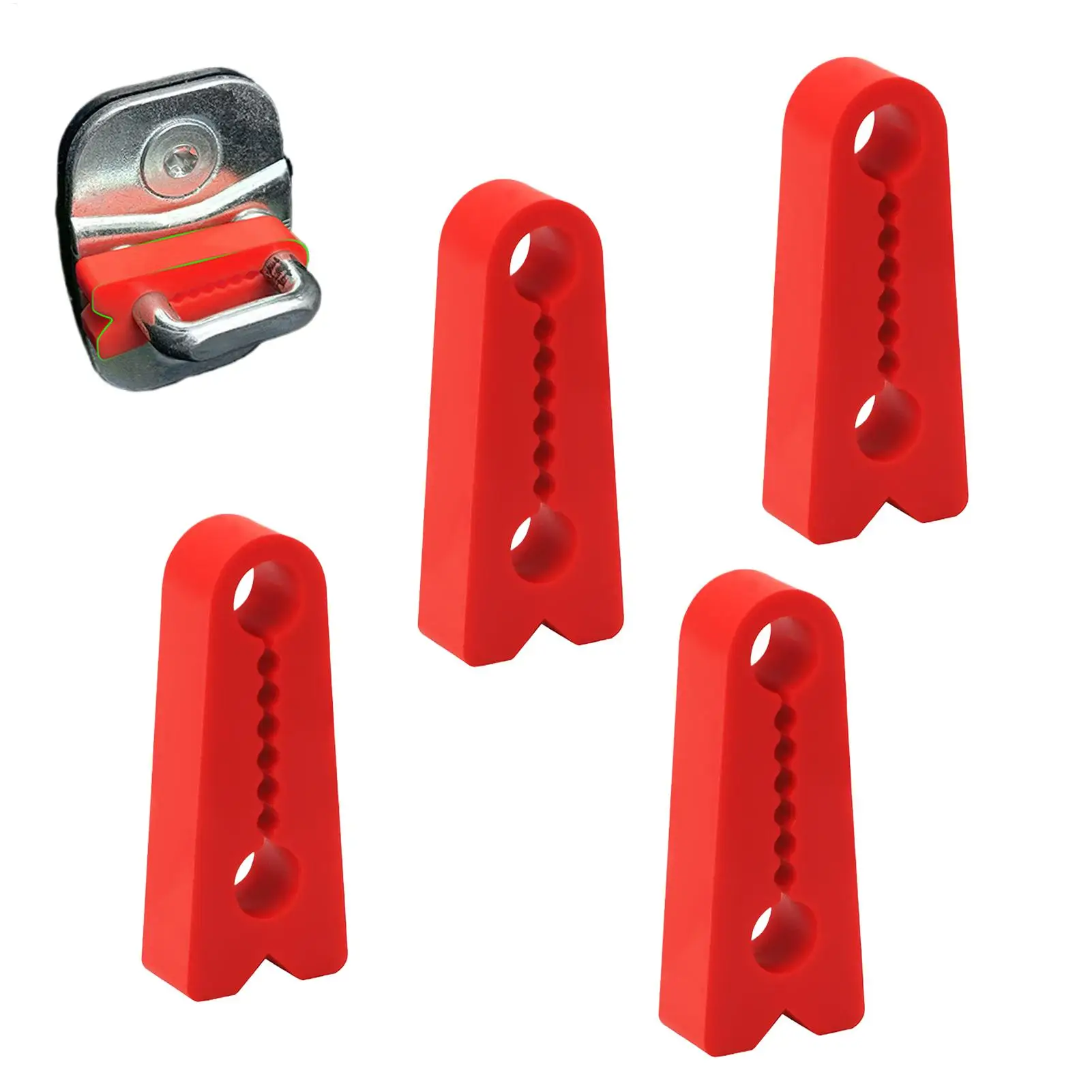 4pcs Car Door Slam Stopper Reduce Noise Secure Fit Silicone Door Latch Protective Cover Buffer Cushion Auto Door Anti-Shock Pad