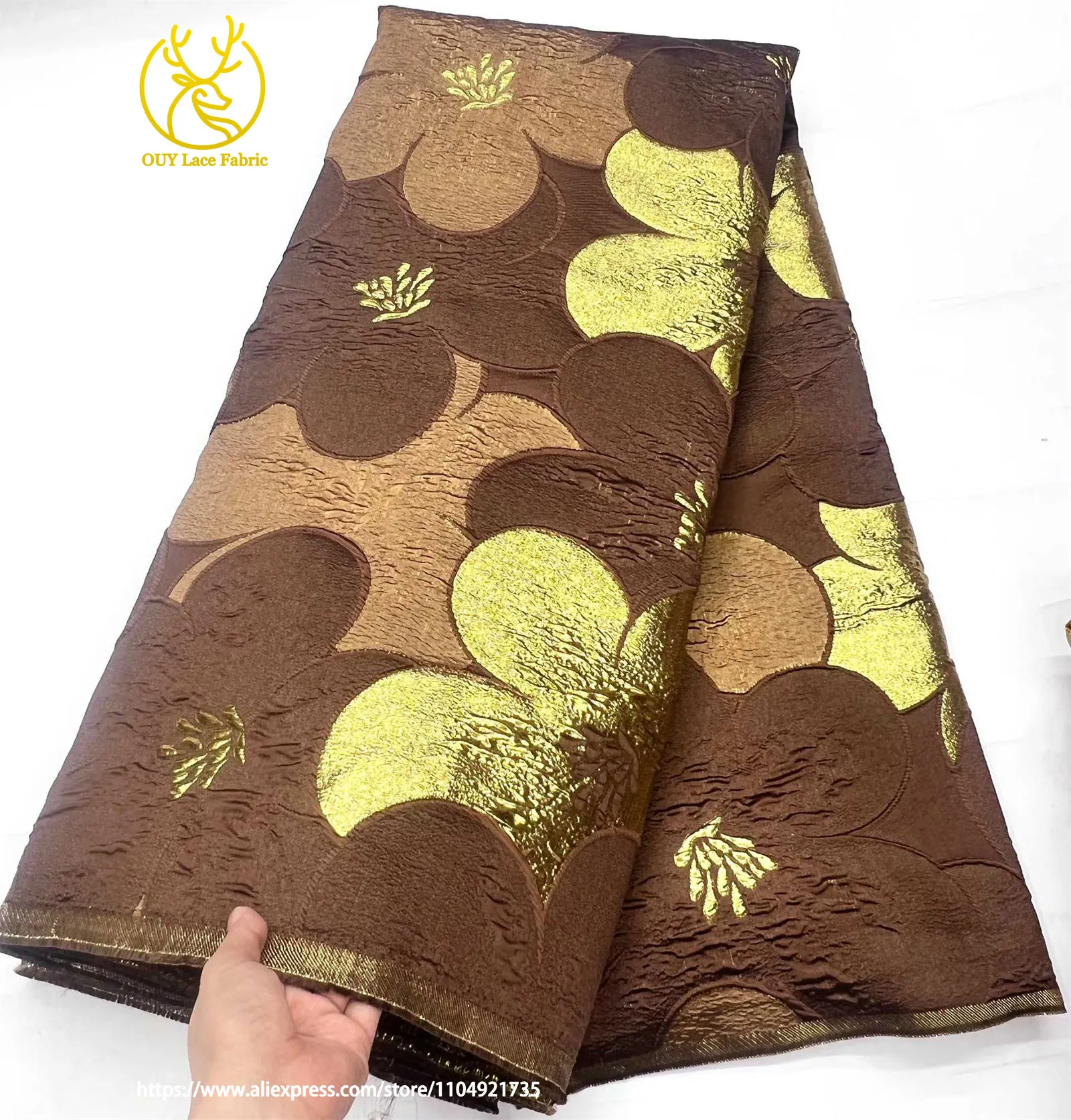 2026 Bestseller Afrikanischer Jacquard-Spitzenstoff 5 Yards Hochwertige Modische Französische Nigerianische Damenkleidung Nähstoffe – Detail 14