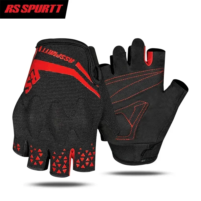 RS SPURTT RS09 Gloves Moto Polyester Microfiber Thin Breathable Anti-slip Men Women Summer Half Finger Motorcycle Riding Gloves