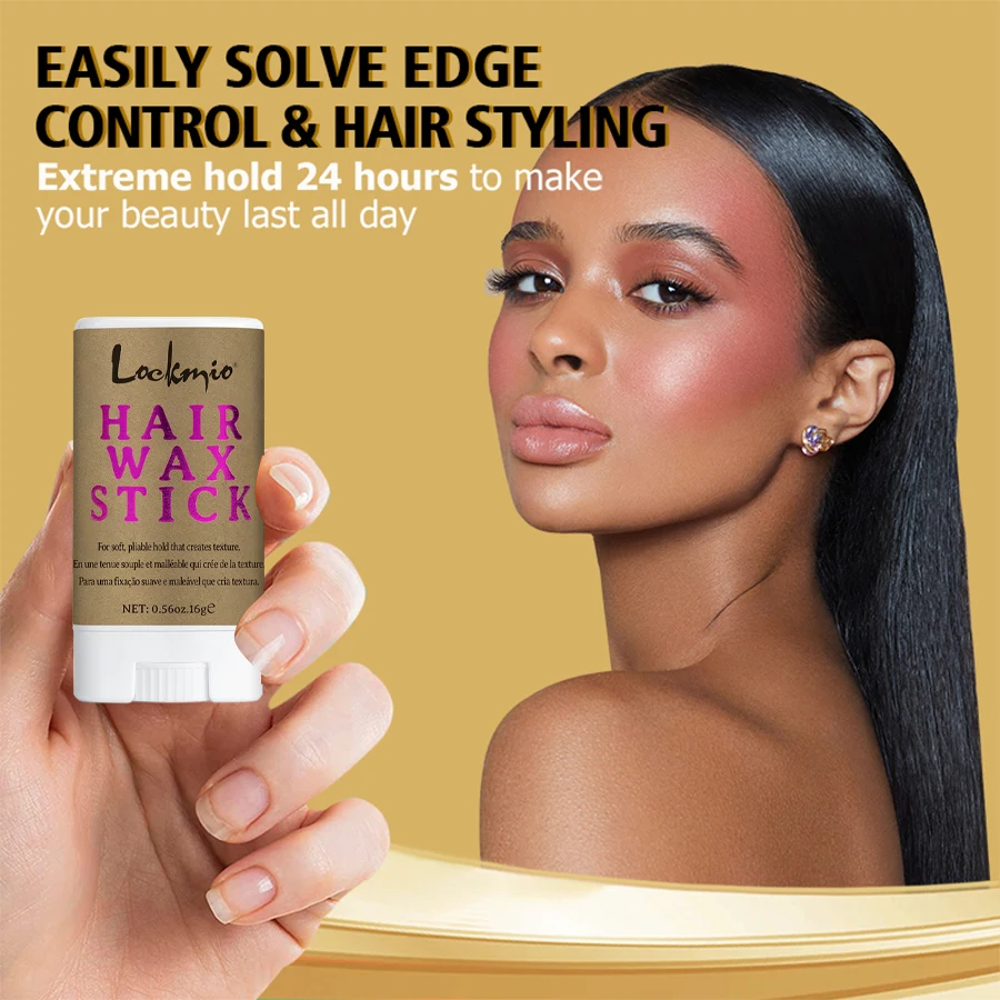 LOCKMIO 75g Smooth Wax Stick for Wig Broken Hair Finalizing Artifact Natural Strawberry Scent Convenient Styling Solid Hair Wax