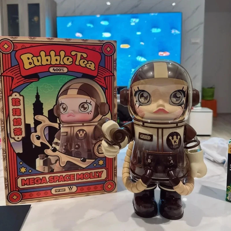 حقيقية البوب مارت ميجا سبيس مولي 400% لؤلؤة الحليب الشاي سلسلة ميجا سبيس مولي ميلين الباندا Kawaii أنيمي عمل هدية عيد الميلاد