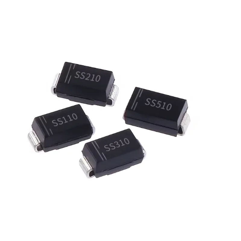 100pcs  Surface Mount Schottky Diode SS110/SS210/SS310/SS510 1A/2A/3A/5A 100V  SMA DO-214AC