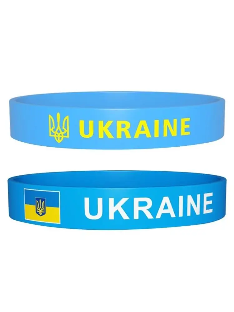 Ukraine Bracelet Wristband Silicone Flag Unisex Sports Fashion Wristbands Gift Souvenir for Soccer Basketball