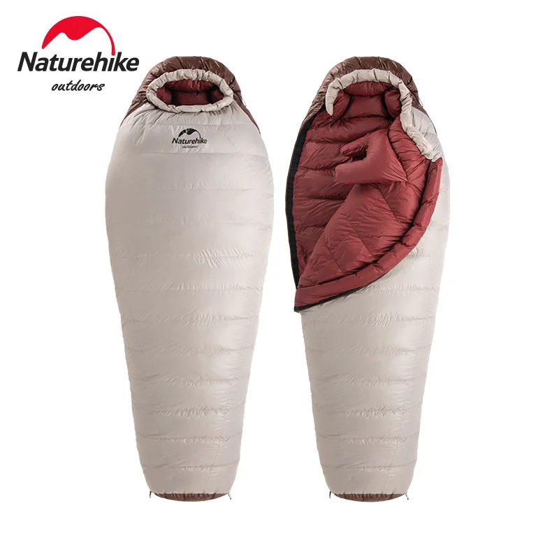 Naturehike Snowbird Sleeping Bag Winter Duck Down Sleeping Bag Ultralight Camping Sleeping Bag Mummy 650FP Warm -7~7℃ Portable