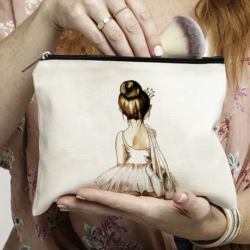 

Cartoon Ballet Girl Women Travel Organizer Bags Double Print Child Wallet Girl Makeup Bag Bridesmaid Wedding Makeup Handbag