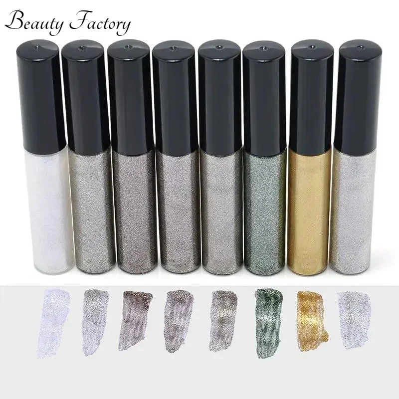 Hengfang Brand Professional Liquid Eyeliner Glitter Eyes Makeup Party Eye Liner Shimmer Waterproof Cosmetics Beauty 8 Colors